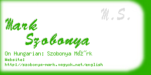 mark szobonya business card